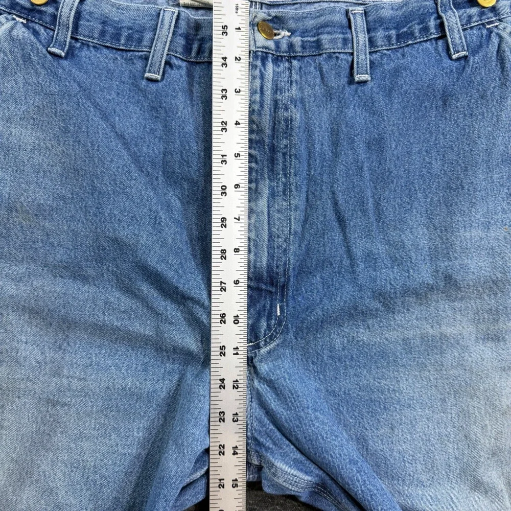 Carhartt B13 DST Men 46x32 Blue Denim Dungaree Carpenter Jeans Suspender Buttons